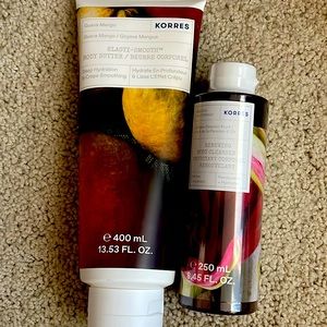 Korres butter and shower gel